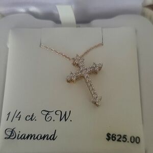 1/4 ct. DIAMOND cross necklace.